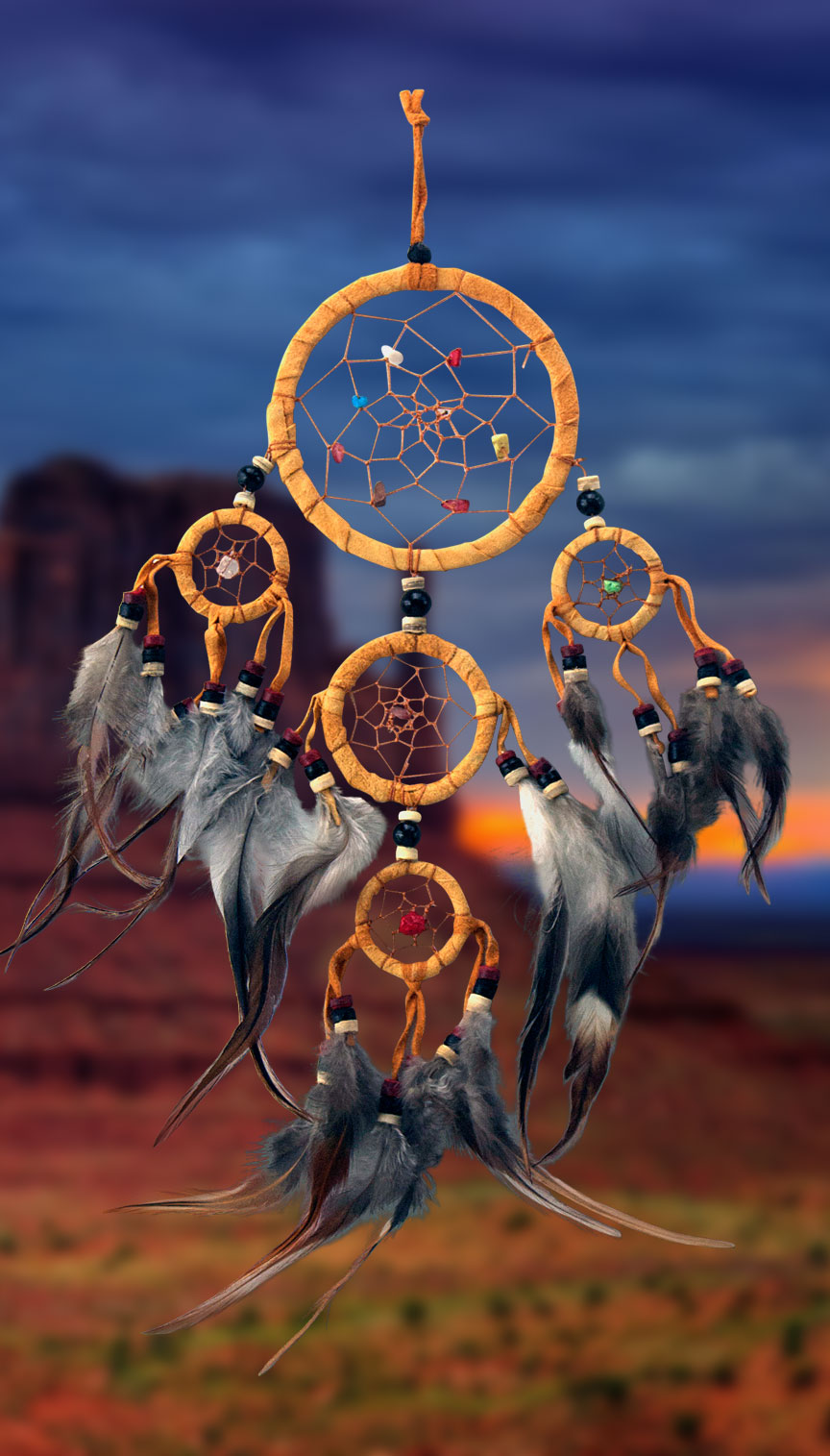 Shows an image of dreamcatcher owg010 on a scenic background